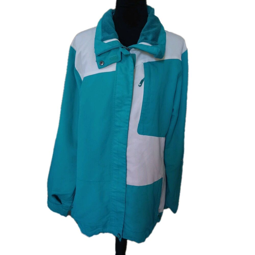 Venture Liquid 5000 Girls XL Waterproof Teal & White  Ski Jacket, Vtg